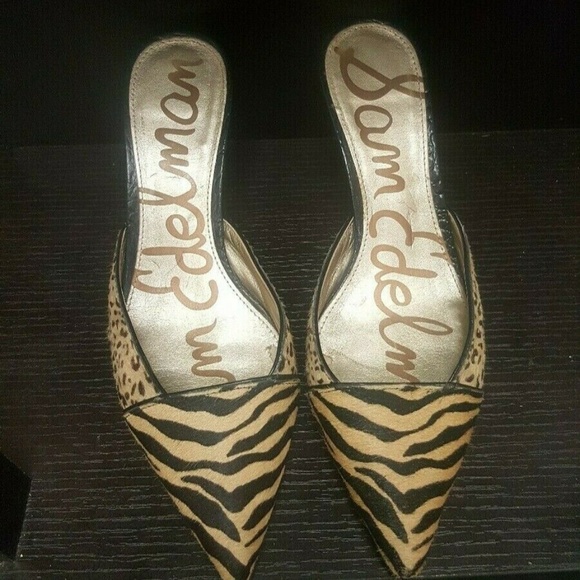 Sam Edelman Shoes - Sam Edelman Animal Print Fur Pointed Mule Heel